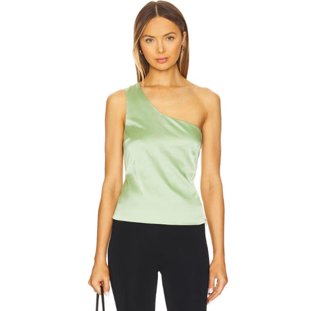 MORE TO COME Peony Top one shoulder + scarf  green size S